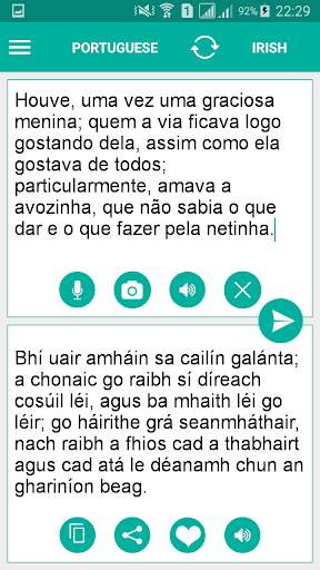 Android application Irish Portuguese Translator screenshort
