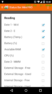 Status Bar Mini Pro Schermata