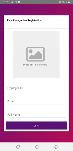Android application HeatraX Face Enrollment screenshort