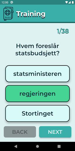 Samfunnsprøve Citizenship test Screen 2