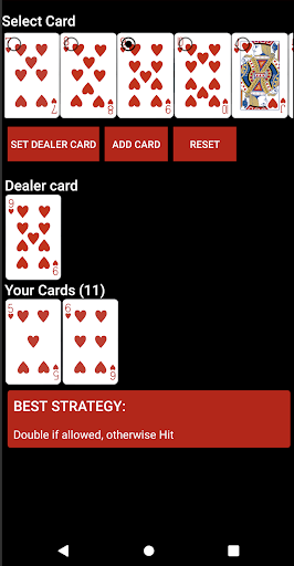 BlackJack 21 Strategy Screen 2