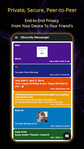 Android application Obscurity Messenger screenshort