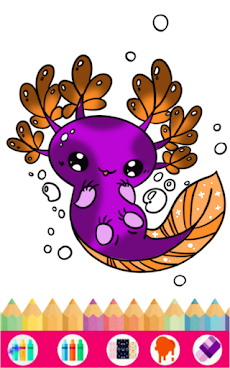 Axolotl Coloring Book Kawaiiのおすすめ画像5