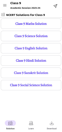 Class 9 all Subjects Solutions Screen 3