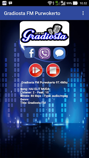 Android application Radio Gradiosta FM Purwokerto screenshort