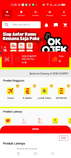 Android application OCB DOMPET DIGITAL screenshort