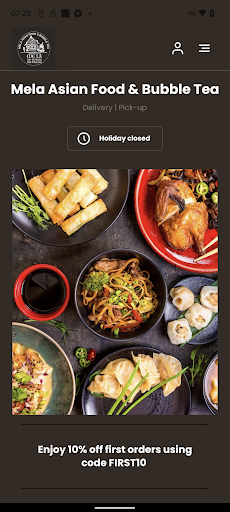 Android application Mela Asian Food & Bubble Tea screenshort