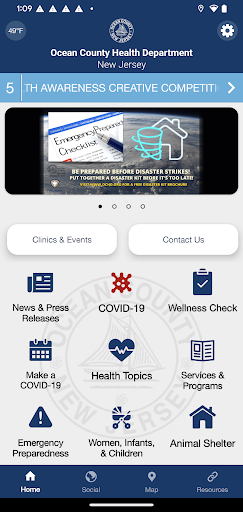 Android application Ocean County Health Department screenshort