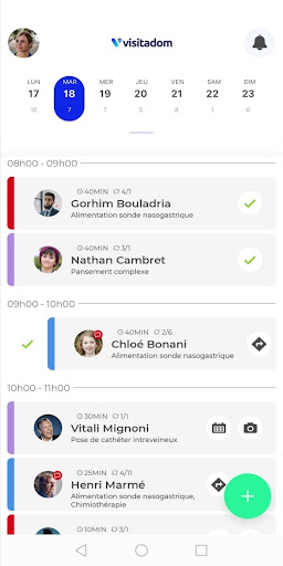 Android application Visitadom Praticien screenshort