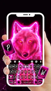 Neon Pink Wolf 主題鍵盤