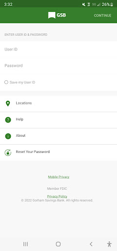 Android application Gorham Savings Bank \ GSB screenshort
