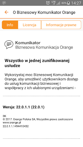 Android application Biznesowy Komunikator Orange screenshort
