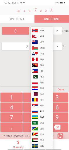 Currency and Units Converter Screen 3