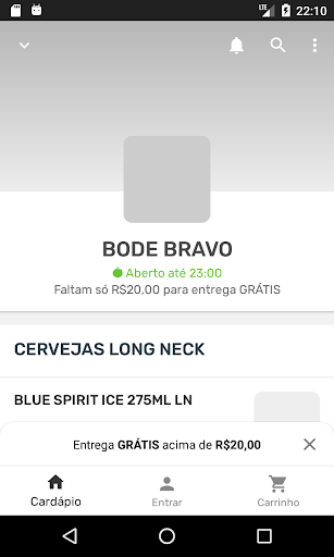 Android application BODE BRAVO DELIVERY screenshort