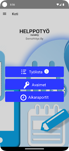Android application Helppotyo screenshort