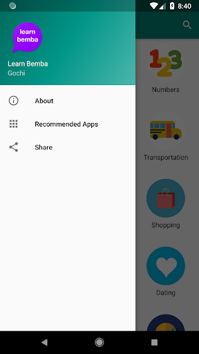 Android application Learn Bemba offline screenshort