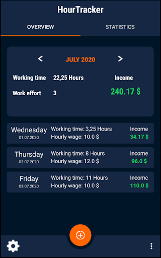 Android application HourTracker | Save your work D screenshort