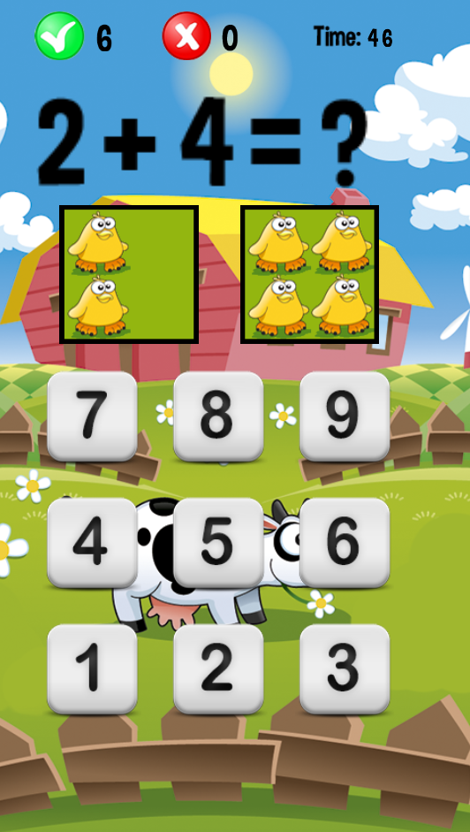 Android application sums Kids screenshort