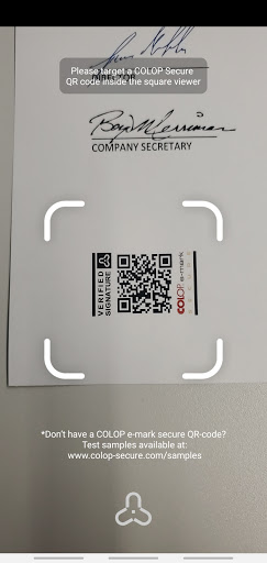 Android application COLOP Verification App screenshort