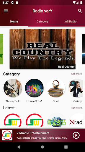 Android application RadiovarY screenshort