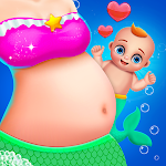 Cover Image of Unduh Putri Duyung Ibu & Bayi Baru Lahir - Babysitter Game  APK