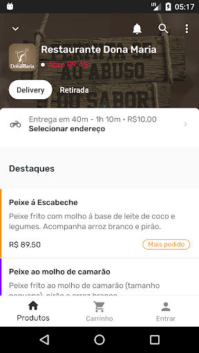 Android application Restaurante Dona Maria screenshort