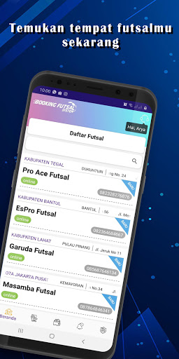 Android application Booking Futsal System screenshort
