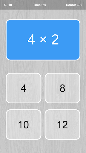 Multiplication Table Game Screen 2