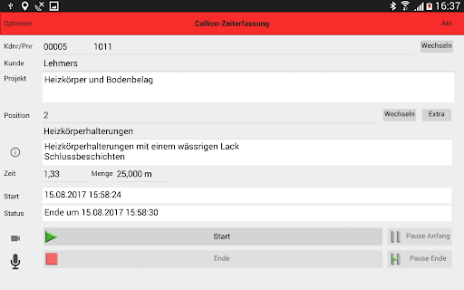Android application HCS Mobilzeit 5 screenshort