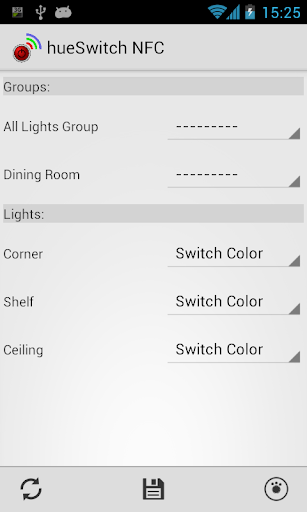 Android application hue Switch NFC screenshort