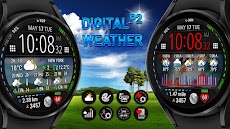 Digital Weather Watch face P2のおすすめ画像1