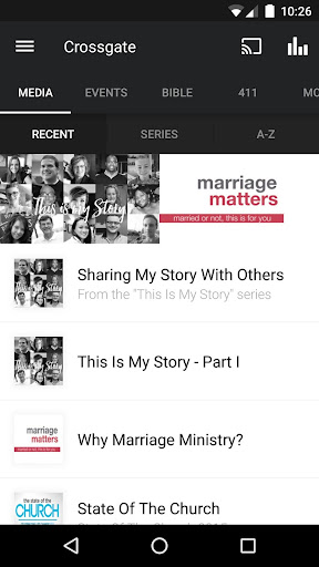 Android application Crossgate Church App screenshort