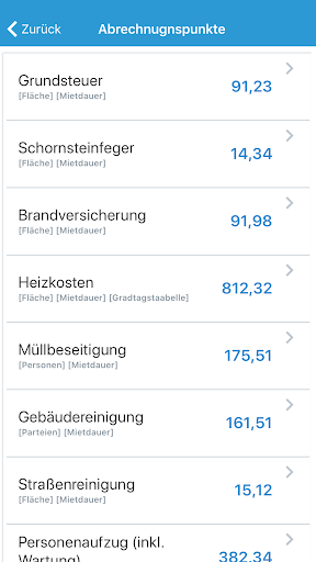 Nebenkosten App für Vermieter Screen 2