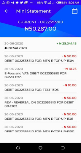 Blucon Mobile Banking App Screen 2