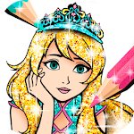 Cover Image of Download Princess Coloring Book Glitter  APK