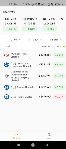 Stock Market Gainers & Losers Screen 3