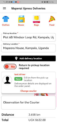 Mapenzi Xpress Deliveries Screen 3
