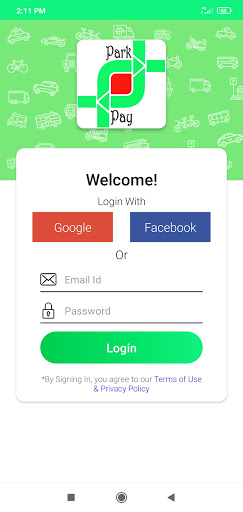 Android application ParkPay Automatic screenshort