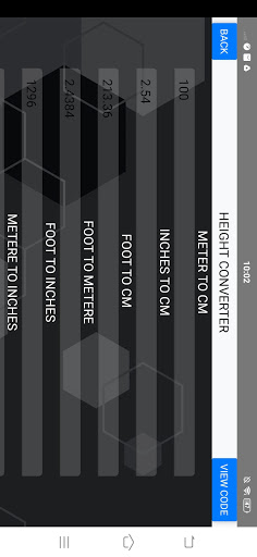 Height and height converter Screen 2