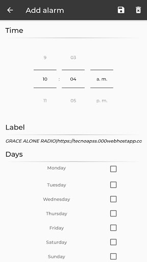 Android application GRACE ALONE RADIO screenshort