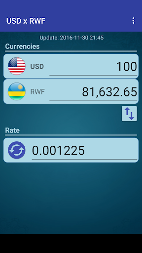 Android application US Dollar to Rwanda Franc screenshort
