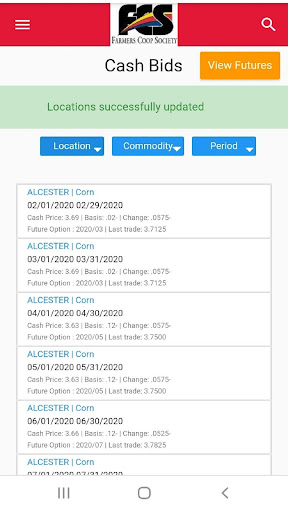 Android application Farmers Cooperative Society screenshort