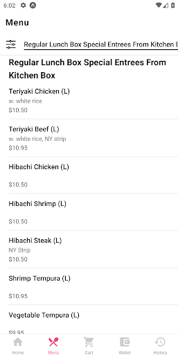 Android application Sakura Hibachi Sushi screenshort
