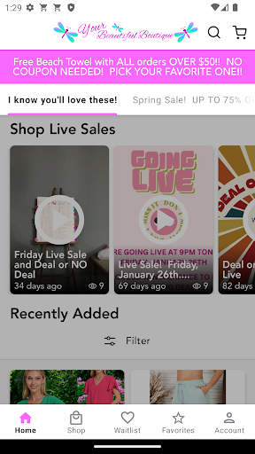 Android application Your Beautiful Boutique screenshort