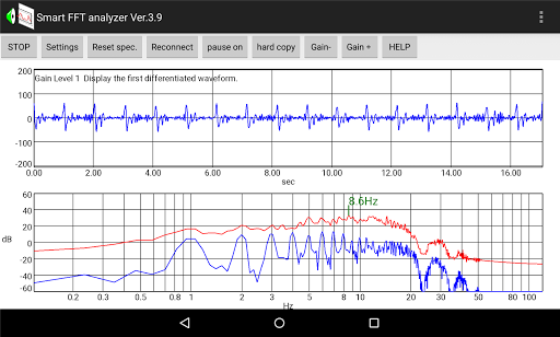 Smart FFT analyzer Screen 3