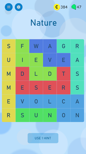 Android application Word search game in English screenshort