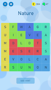 Word search game in English