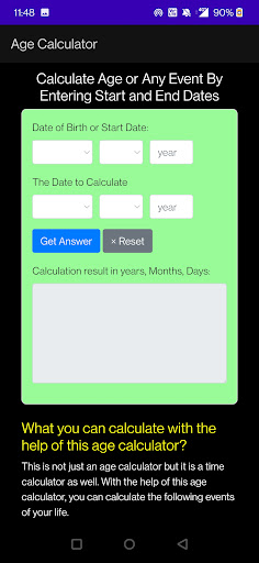 Age Calculator Screen 2