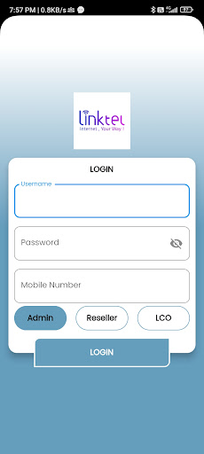 Android application Linktel Admin screenshort