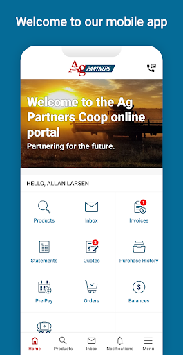 Android application Ag Partners Portal screenshort